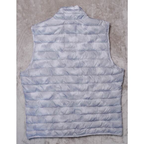 GAP Gray White Camouflage Camo Cold Control Full Zip Puffer Vest Mens Size L - Picture 2 of 10